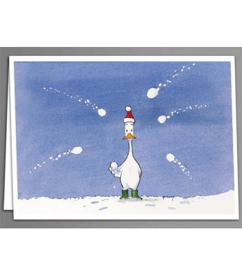 Snowballed duck greeting card