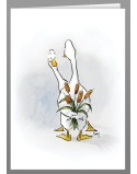 Ducks with a bullrush bouquet greeting cards