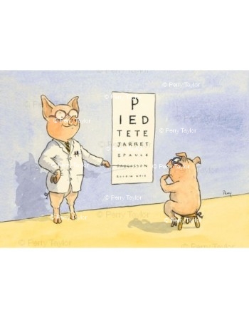 Cochon chez l'opticien