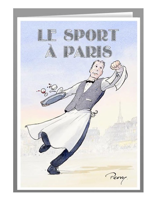 Le sport à Paris, Discus thrower. Greetings cards.