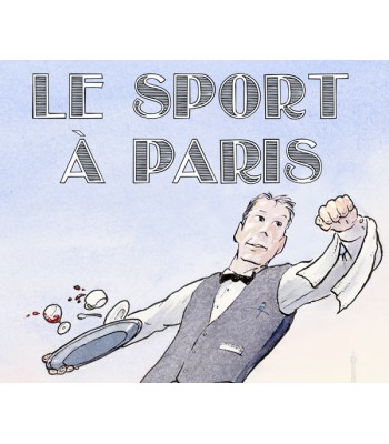 Le sport à Paris, Discus thrower. Greetings cards. Detail.