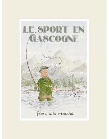 Le sport en Gascogne. Pêche à la mouche.