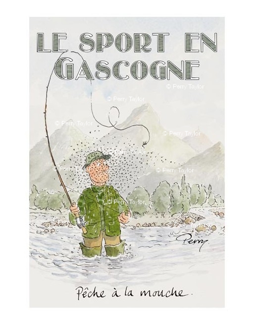 Le sport en Gascogne. Pêche à la mouche.