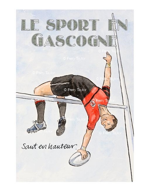 Le sport en Gascogne. Saut en hauteur.