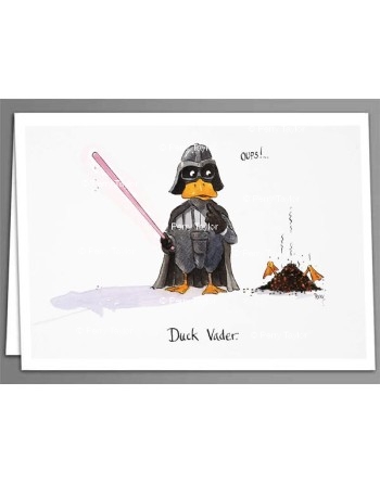 Duck Vader.  Greetings cards.