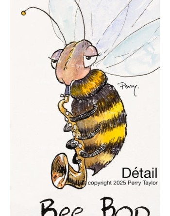 Bee Bop greetings card. Perfect for musicians or bee keepers!
