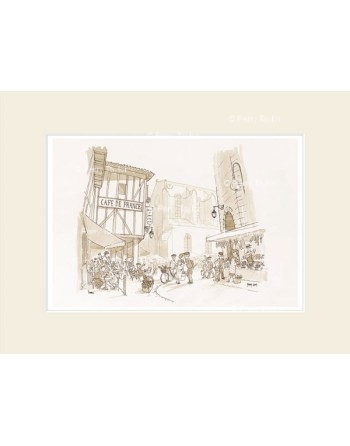 Café de France, Eauze. With passepartout.