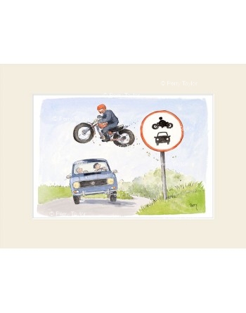 Avertissement Motocross, avec passepartout.