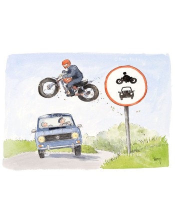 Motocross warning sign.