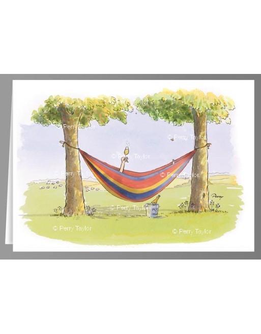 Champagne Hammock x 5 greeting cards