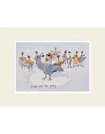 Poule and the gang avec passepartout.