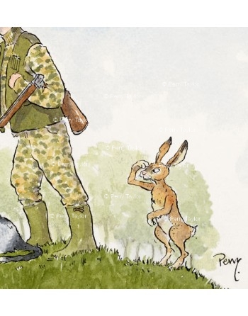 Hunting for hare. Detail.