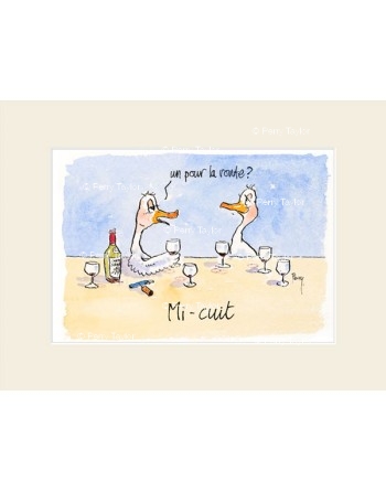 Mi-cuit. Avec passepartout.