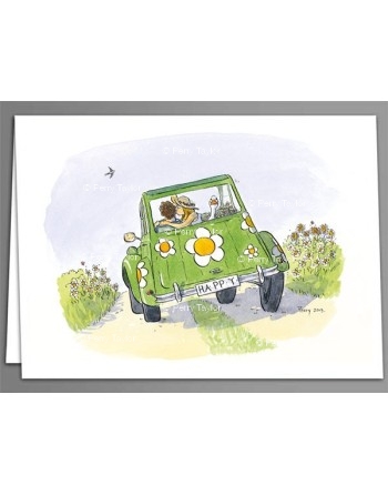2CV Happy x 5 greeting cards