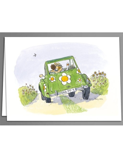2CV Happy x 5 greeting cards