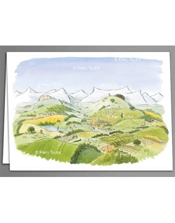 Sleeping landscape greeting cards