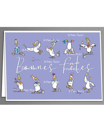 Bonnes Fêtes Duck New Year party Cards