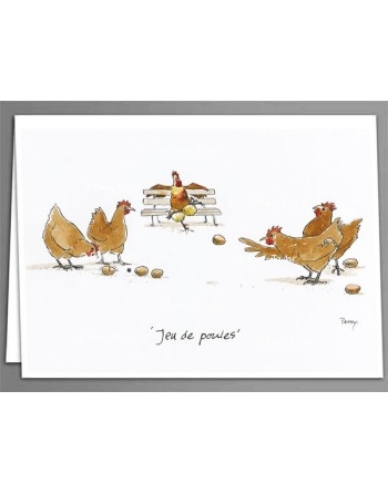 'Jeu de poules' greeting card