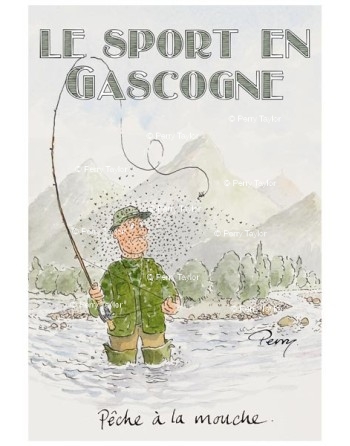 Le sport en Gascogne. Pêche à la mouche.