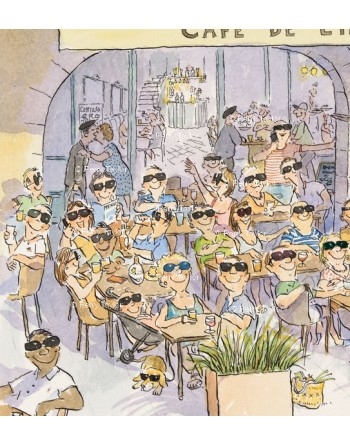 Cafe de l'hôtel de ville, Marciac. Detail.