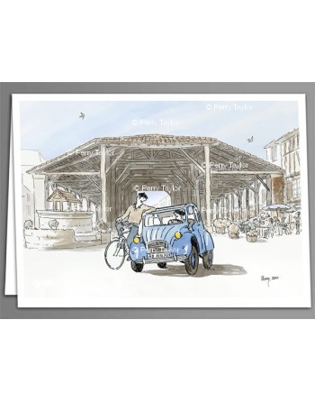 2CV Bassoues x 5 greeting cards