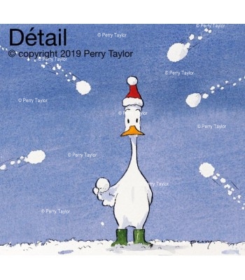 Snowballed duck greeting card