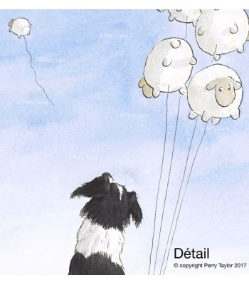 Sheepdog balloons - greeting cards