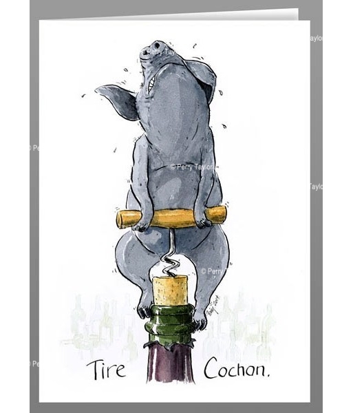 Tire Cochon greeting cards x 5